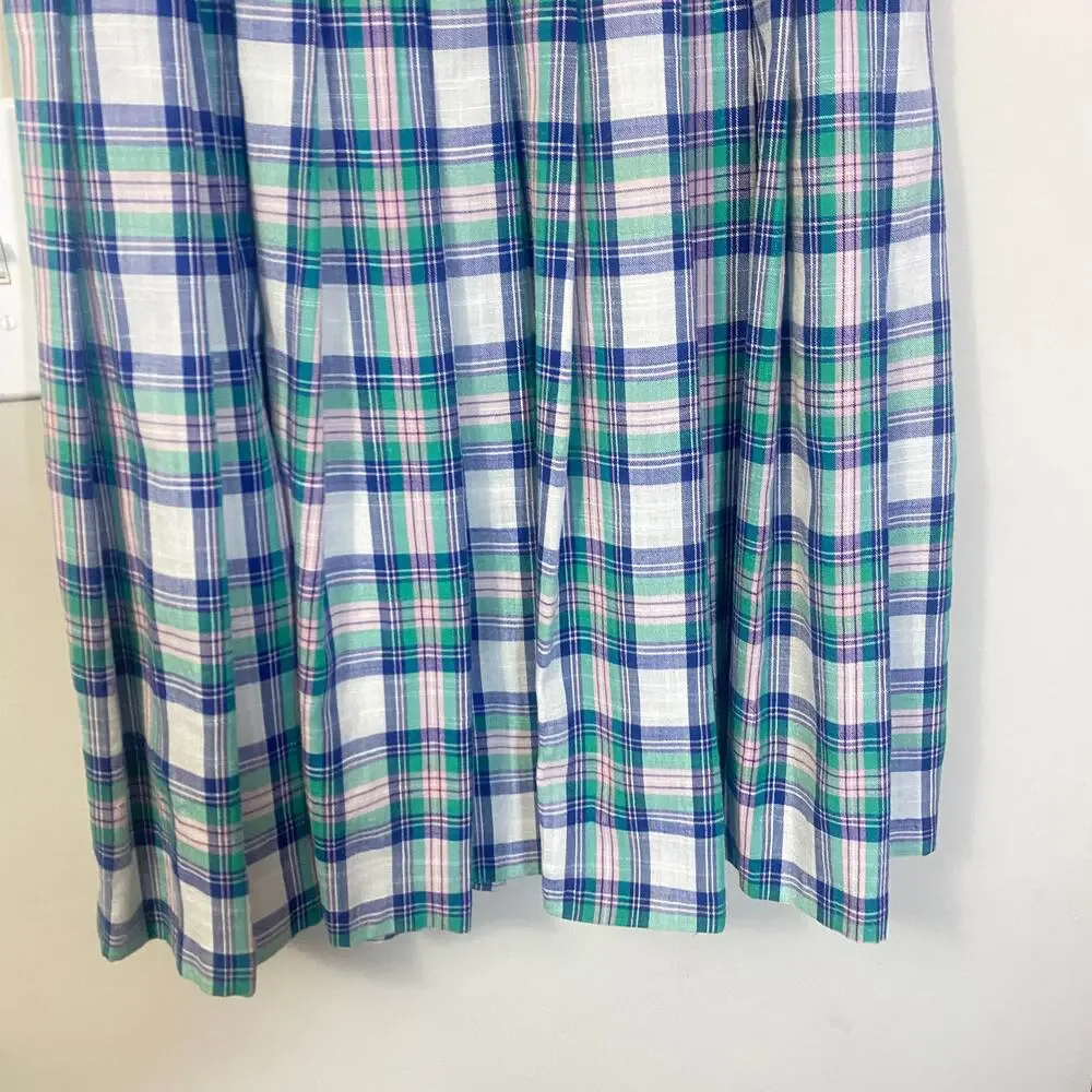 Pendleton Country Sophisticates Checked Plaid Vintage A-Line Midi Skirt Sz 6-8*